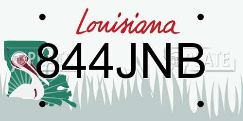 844JNB Louisiana License Plate