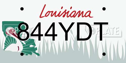 844YDT Louisiana License Plate