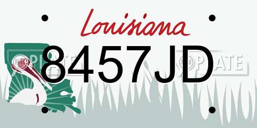 8457JD Louisiana License Plate