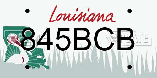 845BCB Louisiana License Plate