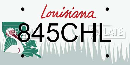 845CHL Louisiana License Plate