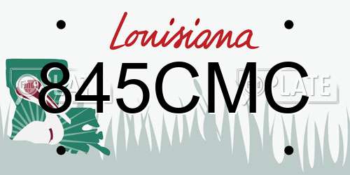 845CMC Louisiana License Plate