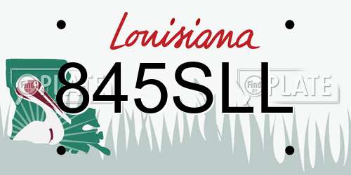 845SLL Louisiana License Plate