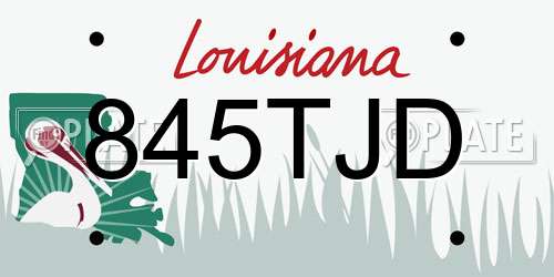 845TJD Louisiana License Plate