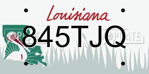 845TJQ Louisiana License Plate