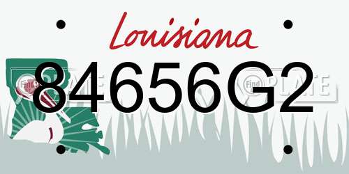 84656G2 Louisiana License Plate