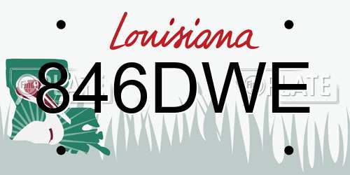 846DWE Louisiana License Plate