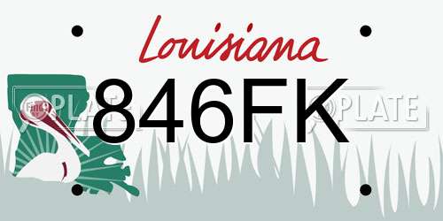 846FK Louisiana License Plate