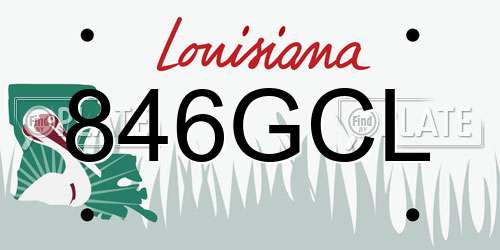 846GCL Louisiana License Plate