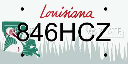 846HCZ Louisiana License Plate
