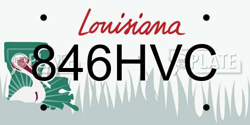 846HVC Louisiana License Plate