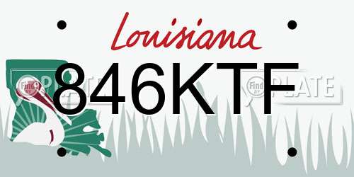 846KTF Louisiana License Plate