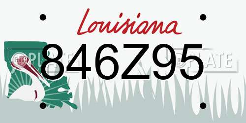 846Z95 Louisiana License Plate