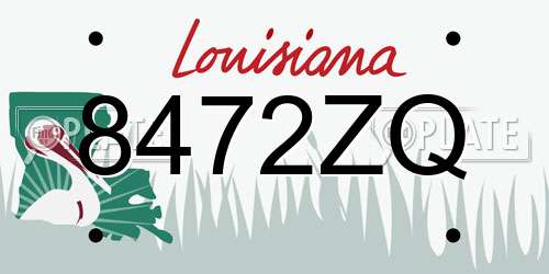 8472ZQ Louisiana License Plate
