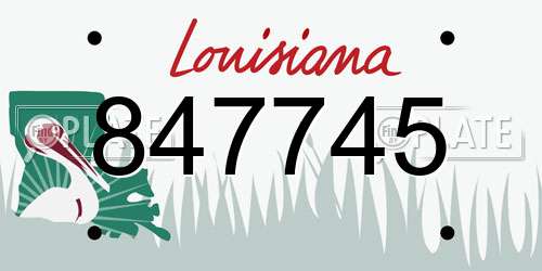 847745 Louisiana License Plate
