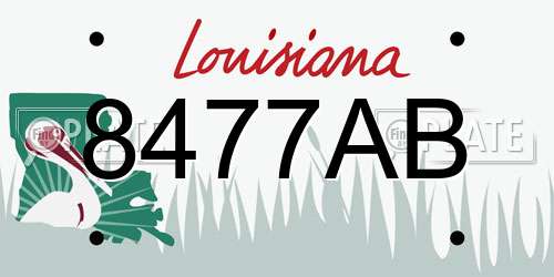 8477AB Louisiana License Plate