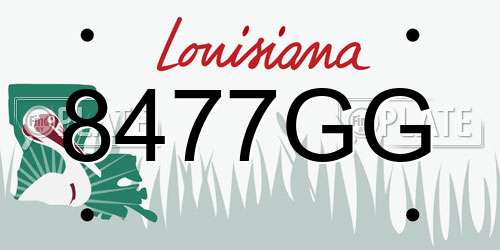 8477GG Louisiana License Plate