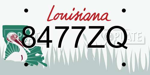 8477ZQ Louisiana License Plate