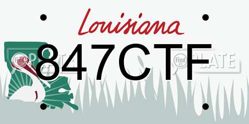 847CTF Louisiana License Plate