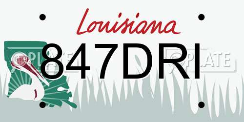 847DRI Louisiana License Plate