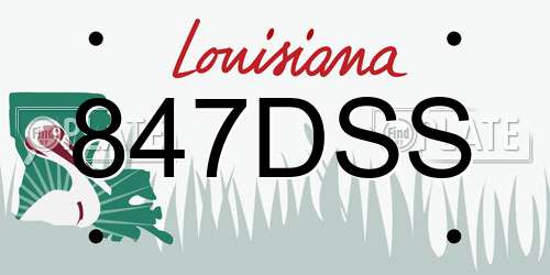 847DSS Louisiana License Plate