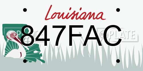 847FAC Louisiana License Plate
