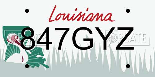 847GYZ Louisiana License Plate