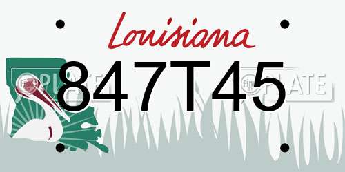 847T45 Louisiana License Plate