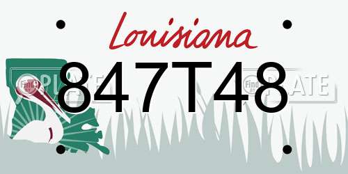 847T48 Louisiana License Plate