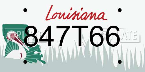 847T66 Louisiana License Plate