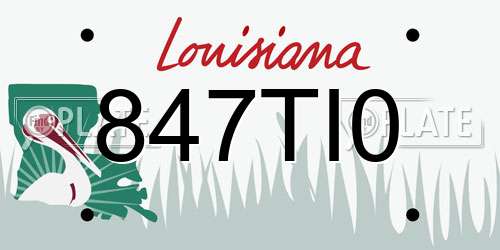 847TI0 Louisiana License Plate