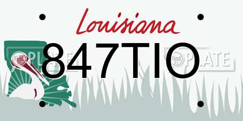 847TIO Louisiana License Plate