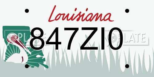 847ZI0 Louisiana License Plate