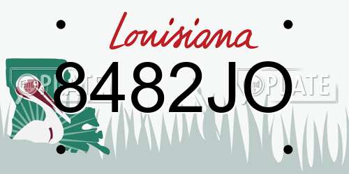 8482JO Louisiana License Plate