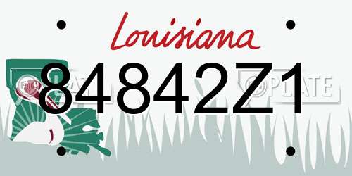 84842Z1 Louisiana License Plate