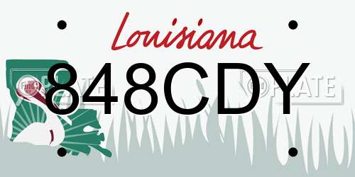 848CDY Louisiana License Plate