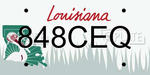 848CEQ Louisiana License Plate