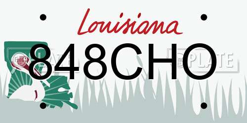 848CHO Louisiana License Plate