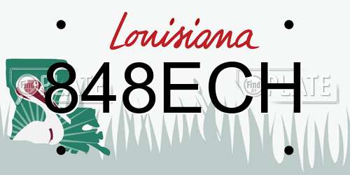 848ECH Louisiana License Plate