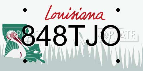 848TJO Louisiana License Plate