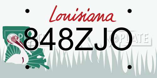 848ZJO Louisiana License Plate