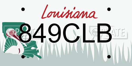 849CLB Louisiana License Plate