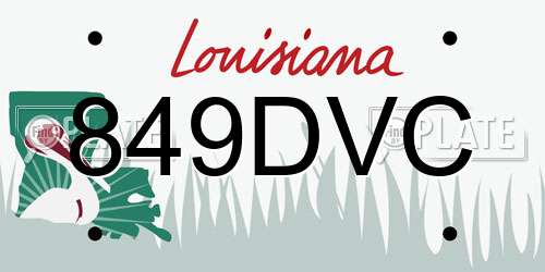 849DVC Louisiana License Plate