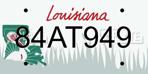 84AT949 Louisiana License Plate