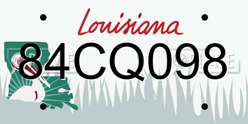 84CQ098 Louisiana License Plate