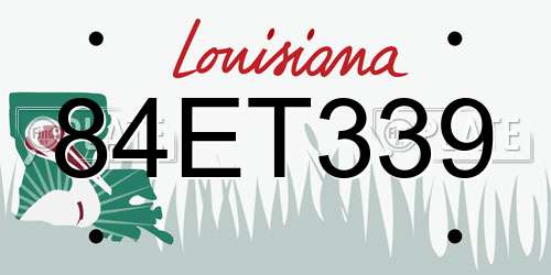 84ET339 Louisiana License Plate