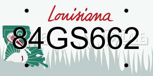 84GS662 Louisiana License Plate