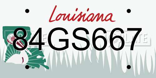 84GS667 Louisiana License Plate
