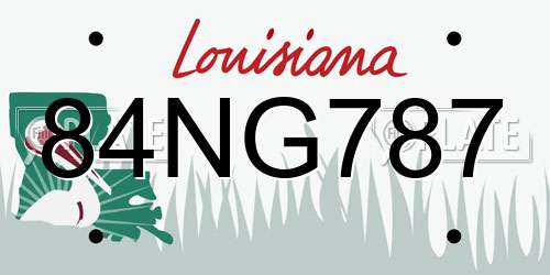84NG787 Louisiana License Plate