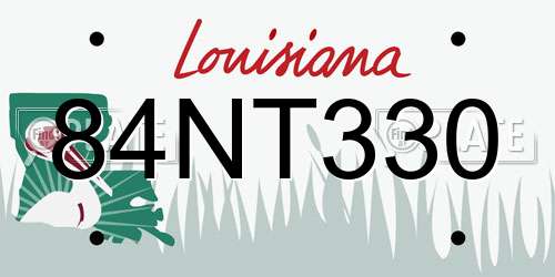 84NT330 Louisiana License Plate